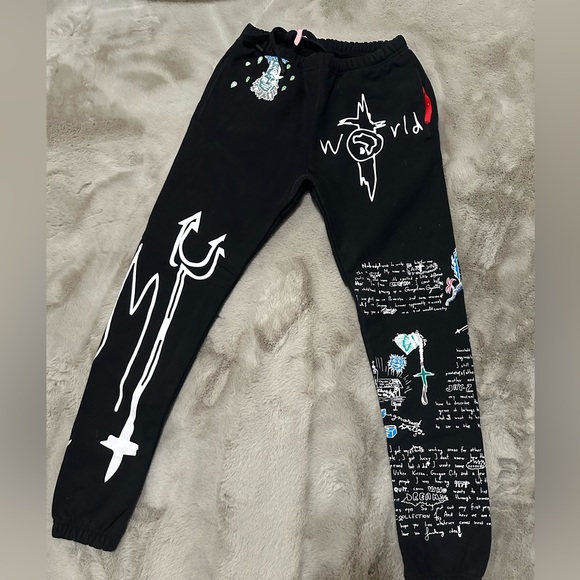 Saint Jhn Not a Cult Graphic Sweatpants Joggers xs. ALTERED TO FIT XXS - Picture 1 of 6